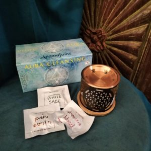 Aromafume Aura Cleansing Set Includes Palo Santo, White Sage And Dragon's Blood Incense Bricks.