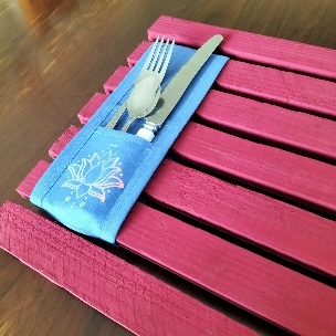 Wooden Place Mats With Lotus Flower