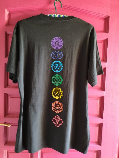 Cotton Colourful Chakras On Black